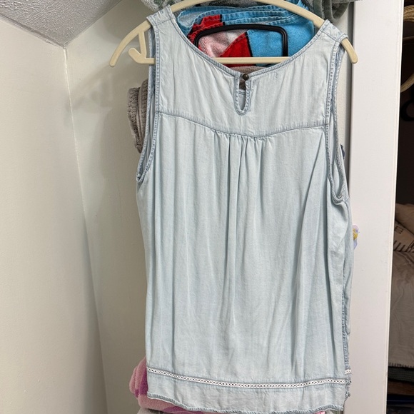 Maurices Light Blue Embroidered Tank Top - Picture 7 of 8